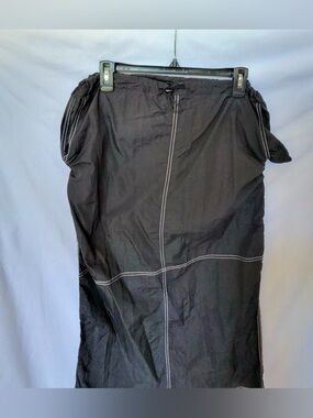 Black Maxi Skirt with Contrast Stitching